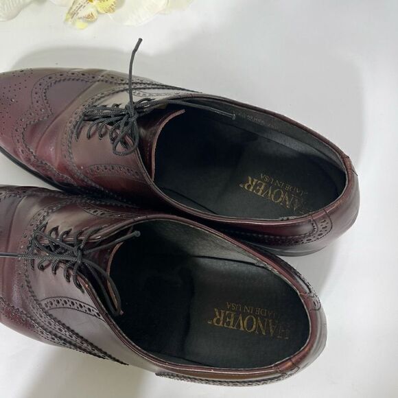 Hanover Mens Wingtip Dress Shoes size 11 Burgundy - Picture 8 of 16